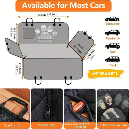 Velna dog car seat cover dimensions 54 by 58 inches and car fit chart