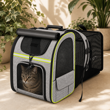 VELNA Pet Backpack Carrier – Expandable Bubble Travel Pack