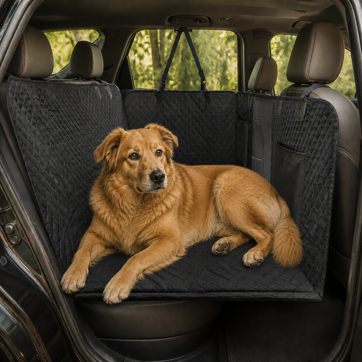 VELNA Dog Car Seat Cover – Convertible Hammock With Mesh Window