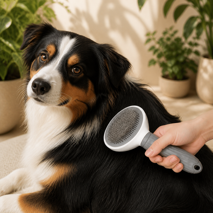 VELNA Deshedding Brush – Self-Cleaning Slicker With One-Press Release