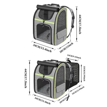 Velna Pet Backpack Carrier mesh ventilation panels close up